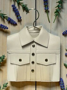 Women's Cream Faux Leather Crossbody Bag - Minimal Jacket Style